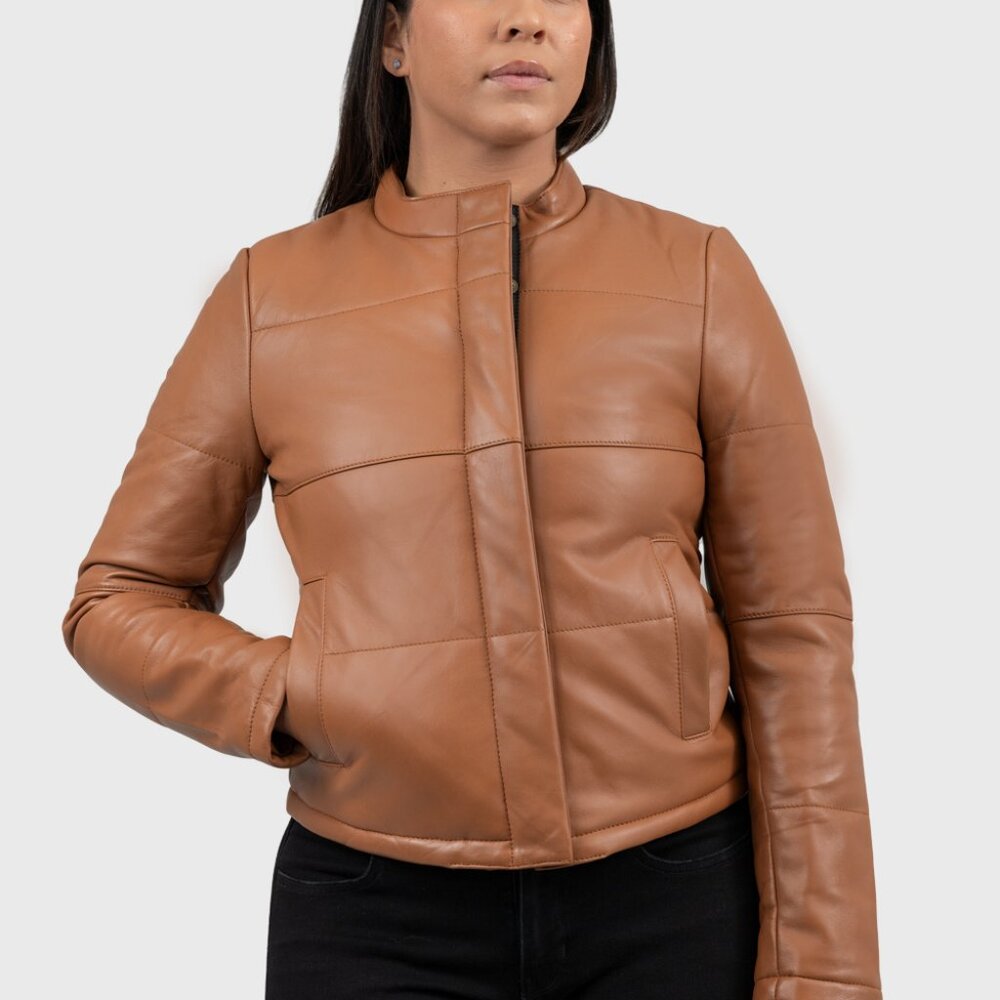 Women Leather Black Jacket Leather Brown Jacket Leather Jacket Melysa - Picture 2 of 9